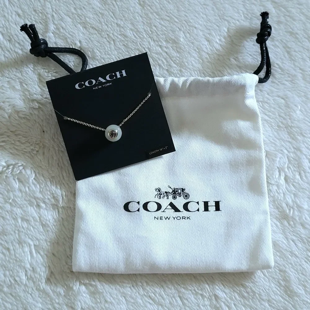 Coach Gold💛 Raised Slider Disc📀 Pendant Necklace